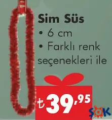 SİM SÜS 6 CM fiyat ve kampanya bilgisi
